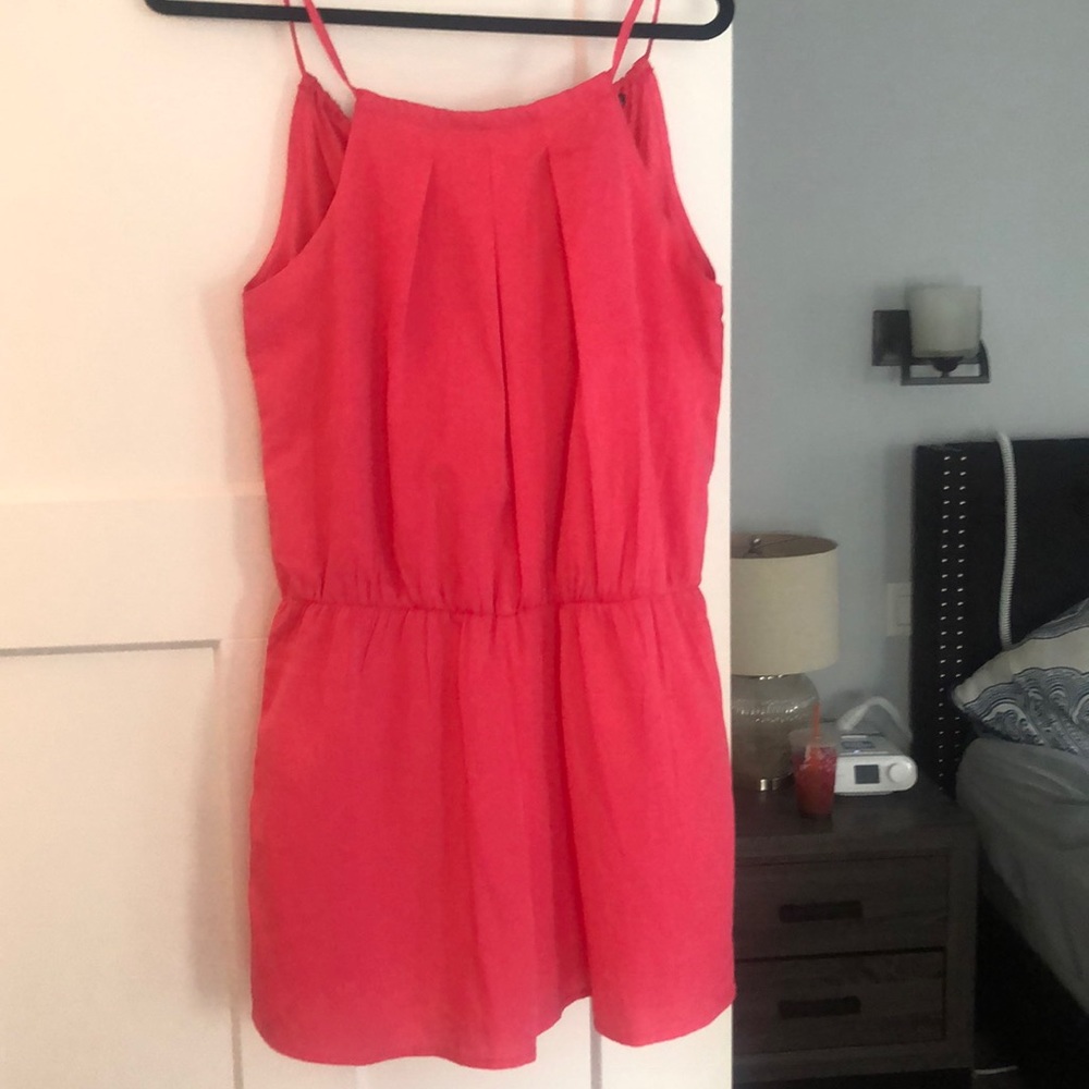 NWOT pink silk romper
